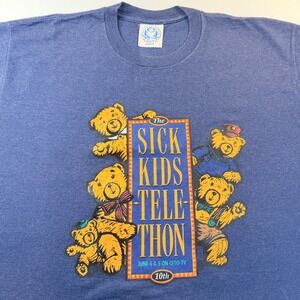 Penmans Sick Kids Telethon Shirt Mens XL Blue Teddy Bear Vintage 90s Charity Tee